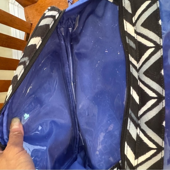 Vera Bradley Hanging Travel Organizer Chevron Blue Black Grey 5 Pocket 11”x30” - Picture 9 of 12